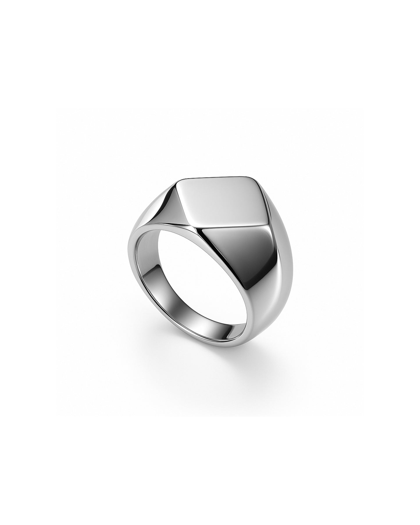DIAMOND SIGNET RING - SILVER