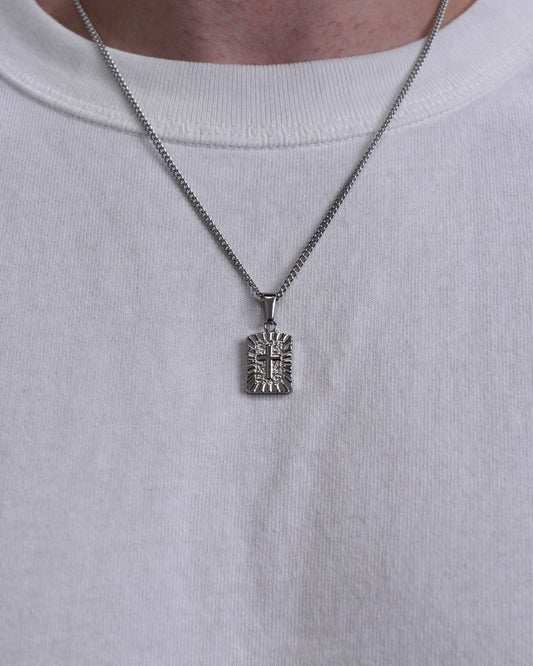 BOXED CROSS PENDANT - SILVER