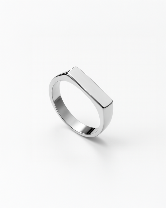 RECTANGLE SIGNET RING - SILVER