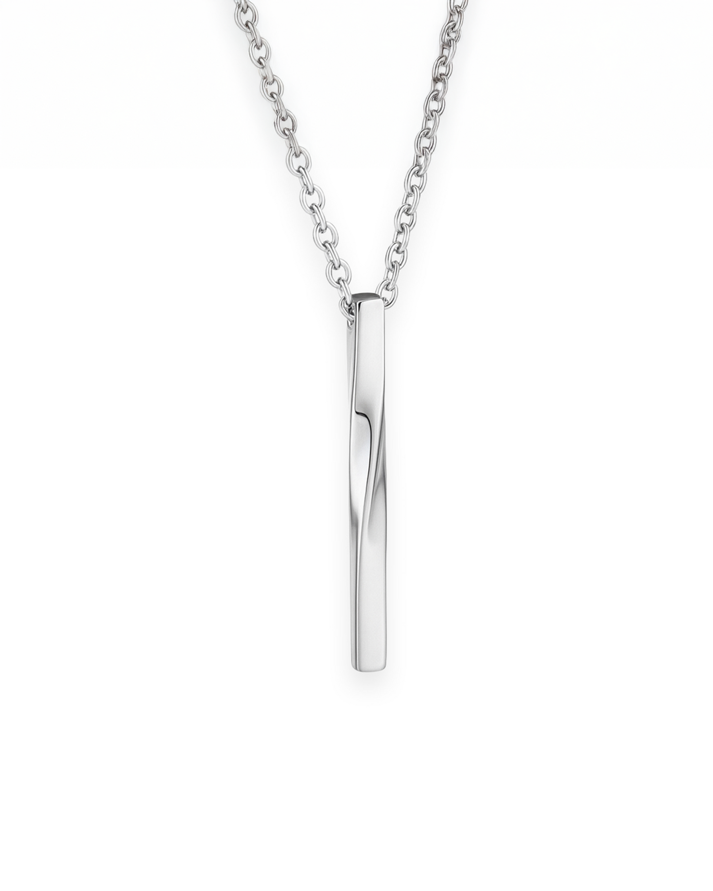 TWISTED BAR PENDANT - SILVER