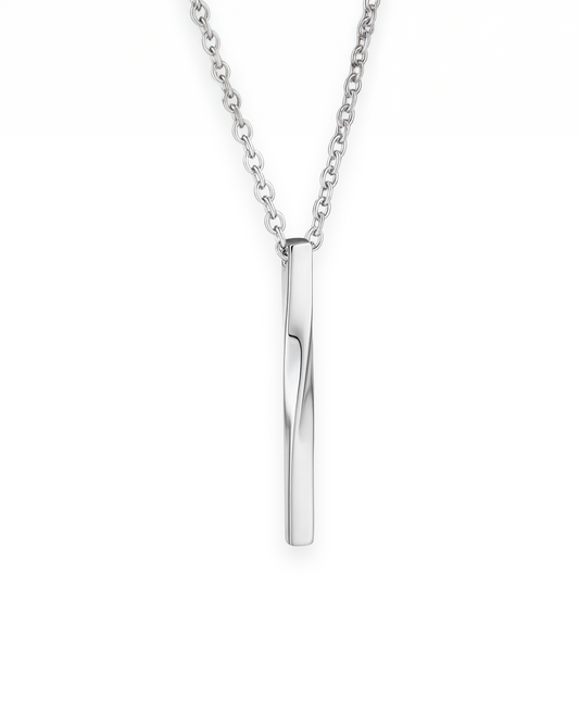 TWISTED BAR PENDANT - SILVER